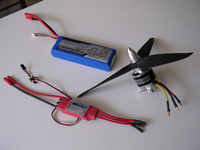 Motor, Regler und Accu